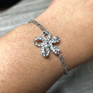 2/$20 Diamond crystal rhinestone silver Bow Star bracelet